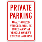 Private Parking No Parking Sign
