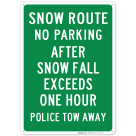 No Parking After Snow Fall Sign