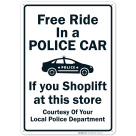 Local Police Department Sign, For Shoplift At Store
