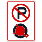No Parking Violators Booted Sign