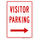 Right Side Visitor Parking Red Sign