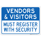 Vendors & Visitors Register With Security Sign