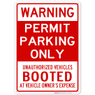 Permit Parking Only Warning Sign