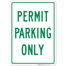 Permit Parking Only Green Sign