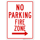Right Side No Parking Fire Zone Sign