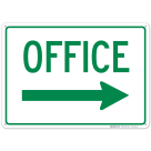 Office In Right Side Sign, In Green