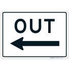 Out With Left Arrow Sign