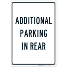 Additional Parking In Rear Sign