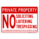 Private Property No Soliciting Sign