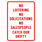 No Loitering No Salespeople Sign