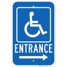 Right Arrow Handicap Entrance Sign