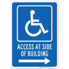 Access At Side Of Building Right Sign