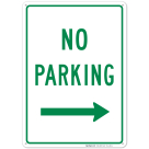 Right Side No Parking Green Sign