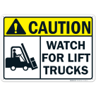 Caution Watch For Left Trucks Sign