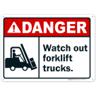 Danger Please Watch Out Forklift Trucks Sign