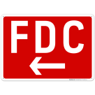 FDC Left Arrow Sign, Red Background