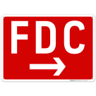 FDC Right Arrow Sign, Red Background