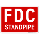 FDC Standpipe Sign, Red Background