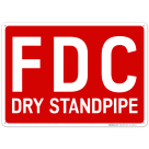 FDC Dry Standpipe Sign, Red Background