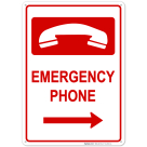 Emergency Phone Right Arrow Sign