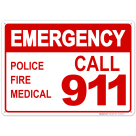 Emergency Call 911 Sign