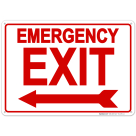 Emergency Exit With Left Arrow Sign