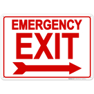 Emergency Exit With Right Arrow Sign