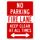 Bidirectional No Parking Keep Clear All Time Sign