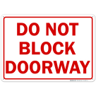 Do Not Block Doorway Sign