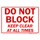 Do Not Block, Keep Clear Sign