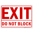 Exit Do Not Block Sign