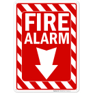 Fire Alarm With Down Arrow Sign