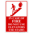 In Case Of Fire Do Not Use Elevator, Use Stairs Sign