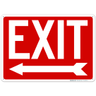 Exit With Left Arrow Red Background Sign