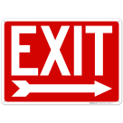 Exit With Right Arrow Red Background Sign