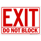 Exit Sign, Do Not Block Sign
