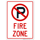 Fire Zone With No Parking Symbol Sign