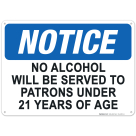 Notice No Alcohol Sign