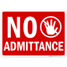 No Admittance Sign, Red Background