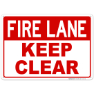 Keep Clear With Fire Lane Header Sign