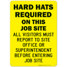 Hard Hats Required On This Job Site Sign
