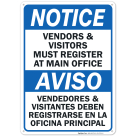Notice Must Register At Main Office Sign