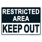 Restricted Area Keep Out Black Background Sign