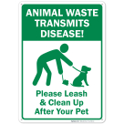 Animal Waste Transmits Disease! Sign