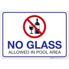 No Glass Allowed in Pool Area Pool Sign