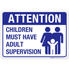 Children Must Have Adult Supervision Sign, Pool Sign