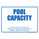 Pool Capacity Pool Sign