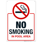 No Smoking Pool Area Sign