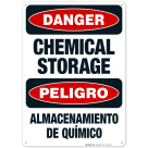 Chemical Storage Bilingual Sign, OSHA Danger Sign