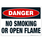 Danger Sign, No Smoking Or Open Flame Sign